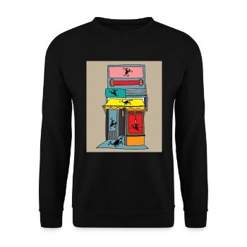 Scorpios Retro Environment Zodiac Sign - Unisex Sweatshirt - black - Front - Alina (178cm) & Michal (187cm)