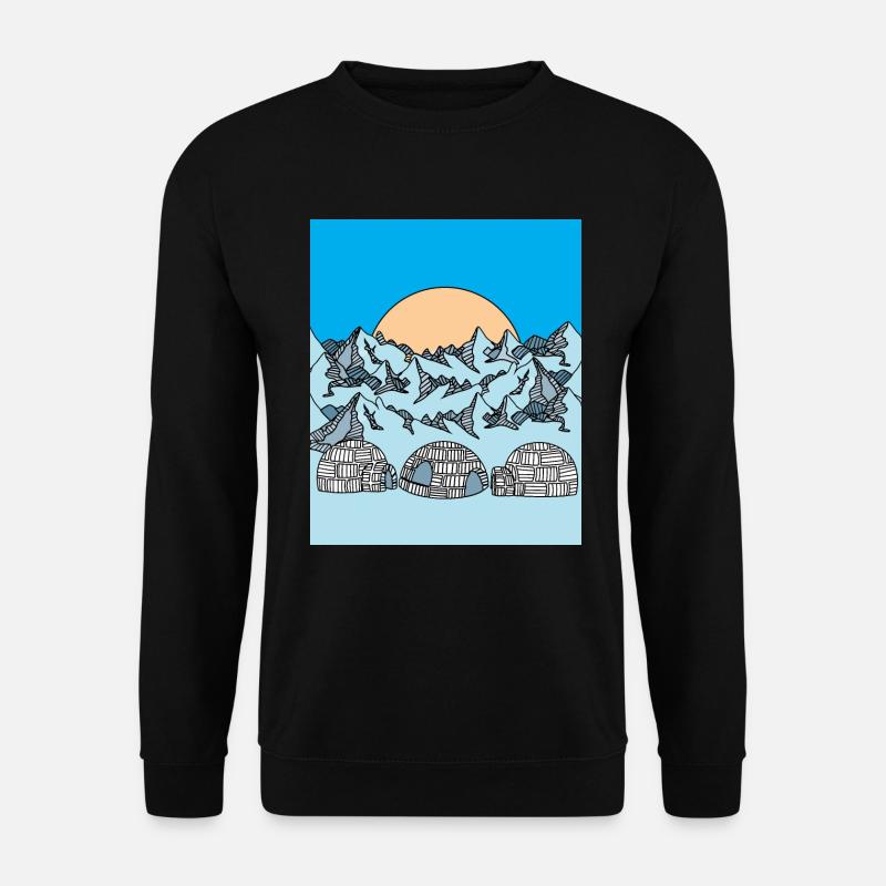 Iglu Schnee und Eislandschaft - Unisex Pullover - Schwarz
