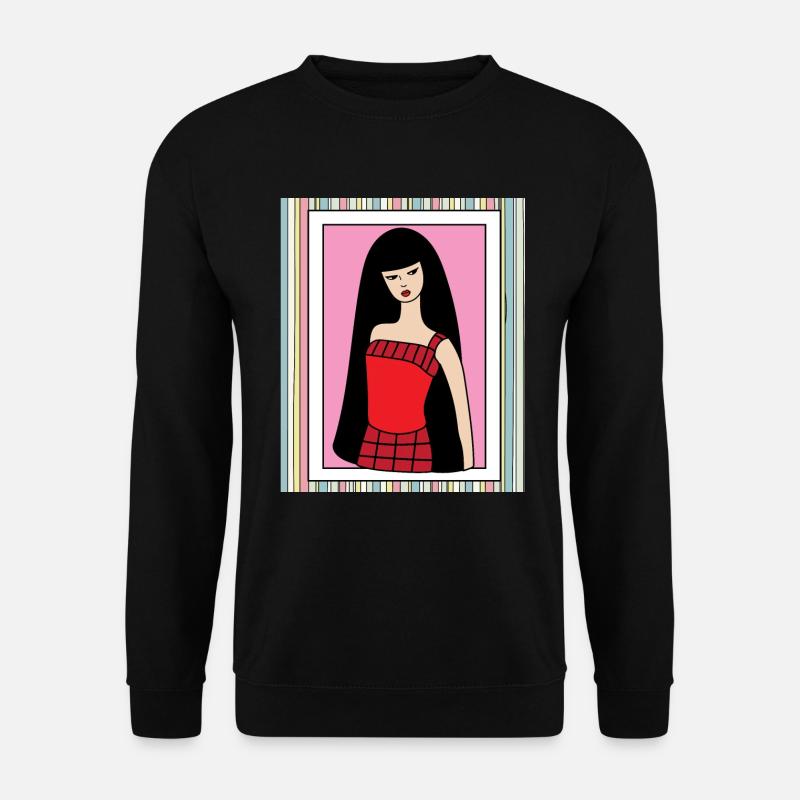Poupée rétro coloré - Sweat-shirt Unisexe - noir