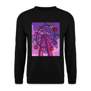 Parc d’attractions de kermesse - Sweat-shirt Unisexe - noir - Devant - Alina (178cm) & Michal (187cm)