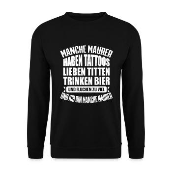 MANCHE MAURER.... - Unisex Pullover - Schwarz - Vorne - Alina (178cm) & Michal (187cm)