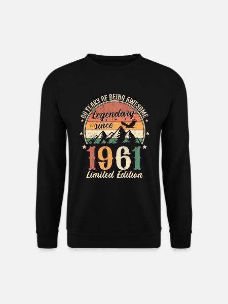 60 Jahre Retro Geburtstag Legendär seit 1961 - Unisex Pullover - Schwarz