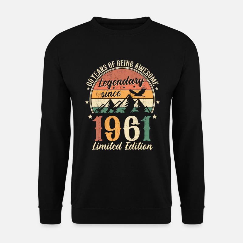 60 Jahre Retro Geburtstag Legendär seit 1961 - Unisex Pullover - Schwarz