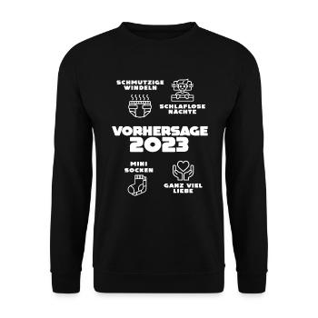 WERDENDER PAPA MAMA BABY GEBURT VORHERSAGE 2023 - Unisex Pullover - Schwarz - Vorne - Alina (178cm) & Michal (187cm)