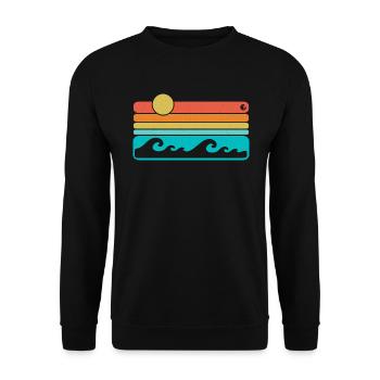 Sea always goes - Sea Ocean Retro Design - Sweat-shirt Unisexe - noir - Devant - Alina (178cm) & Michal (187cm)