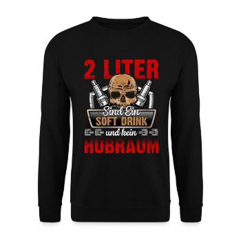 2 Liter sind ein Soft Drink und kein Hubraum - Unisex Pullover - Schwarz - Vorne - Alina (178cm) & Michal (187cm)