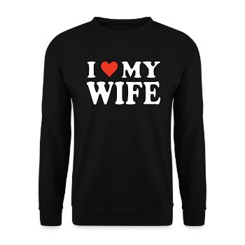J’aime ma femme - Ehefrau Design - Sweat-shirt Unisexe - noir - Devant - Alina (178cm) & Michal (187cm)