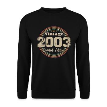 2003 Retro Vintage Birthday Born In - 2003 - Unisex Sweatshirt - black - Front - Alina (178cm) & Michal (187cm)