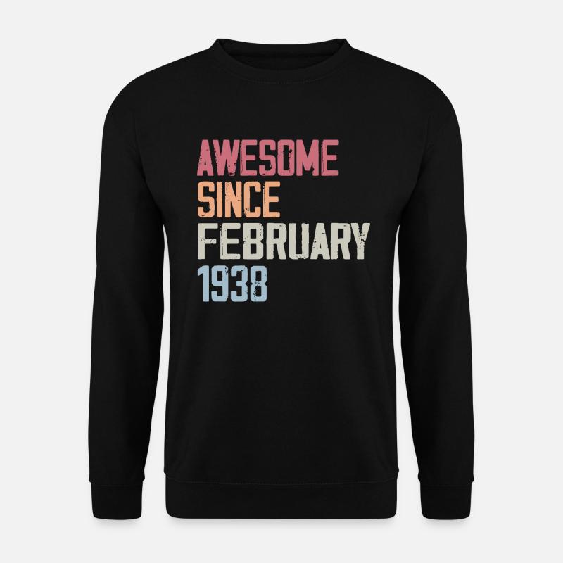 Februar 1938, 86. Geburtstag 1938 Februar 86 Jahre - Unisex Pullover - Schwarz
