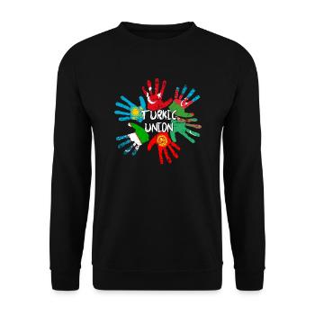 Turkic Union - Sweat-shirt Unisexe - noir - Devant - Alina (178cm) & Michal (187cm)