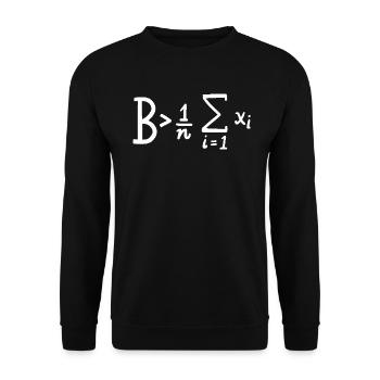 Be Greater Than Average T-Shirt Funny Math T-Shir - Unisex Pullover - Schwarz - Vorne - Alina (178cm) & Michal (187cm)