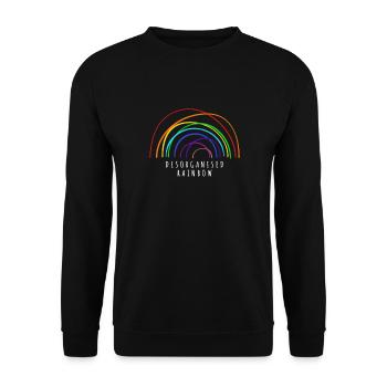 Disorganised Rainbow Funny Colourful Rainbow - Unisex Sweatshirt - black - Front - Alina (178cm) & Michal (187cm)