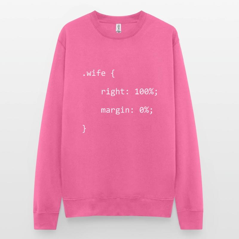 CSS Wife Right Engineer Full Stack Coder Software Unisex Sweatshirt