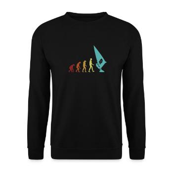 Windsurfen Evolution Surfer Wassersport Windsurfen - Unisex Pullover - Schwarz - Vorne - Alina (178cm) & Michal (187cm)
