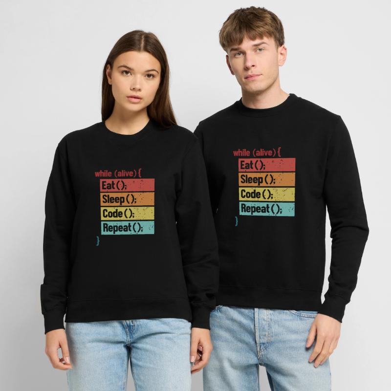 Eat Sleep Code Repeat Software Engineer Coder Sweat-shirt Unisexe