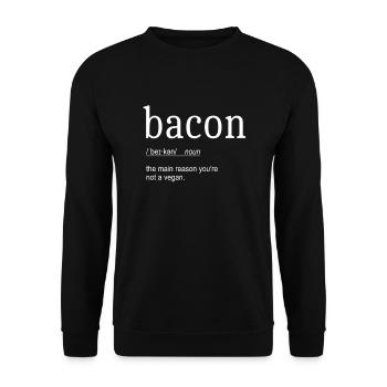Anti Vegetarian Bacon Definition Bacon Keto Diet - Unisex Sweatshirt - black - Front - Alina (178cm) & Michal (187cm)