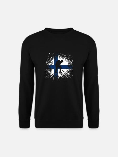 Eishockey Finnland FI Eissport Länderflagge Splash - Unisex Pullover - Schwarz