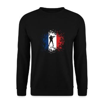 Biathlon Gift for Winter Sports Fans France - Unisex Sweatshirt - black - Front - Alina (178cm) & Michal (187cm)