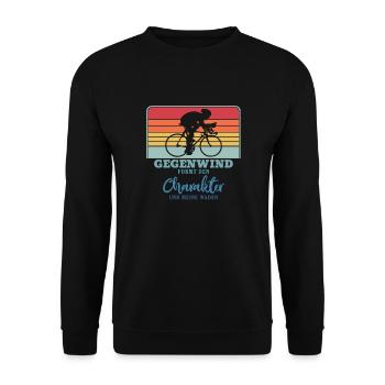 Fahrrad Radfahrer Retro Rennen Fahrradfahrer - Unisex Pullover - Schwarz - Vorne - Alina (178cm) & Michal (187cm)