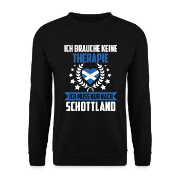 Brauche keine Therapie - Schottland Alba Herz - Unisex Pullover - Schwarz - Vorne - Alina (178cm) & Michal (187cm)