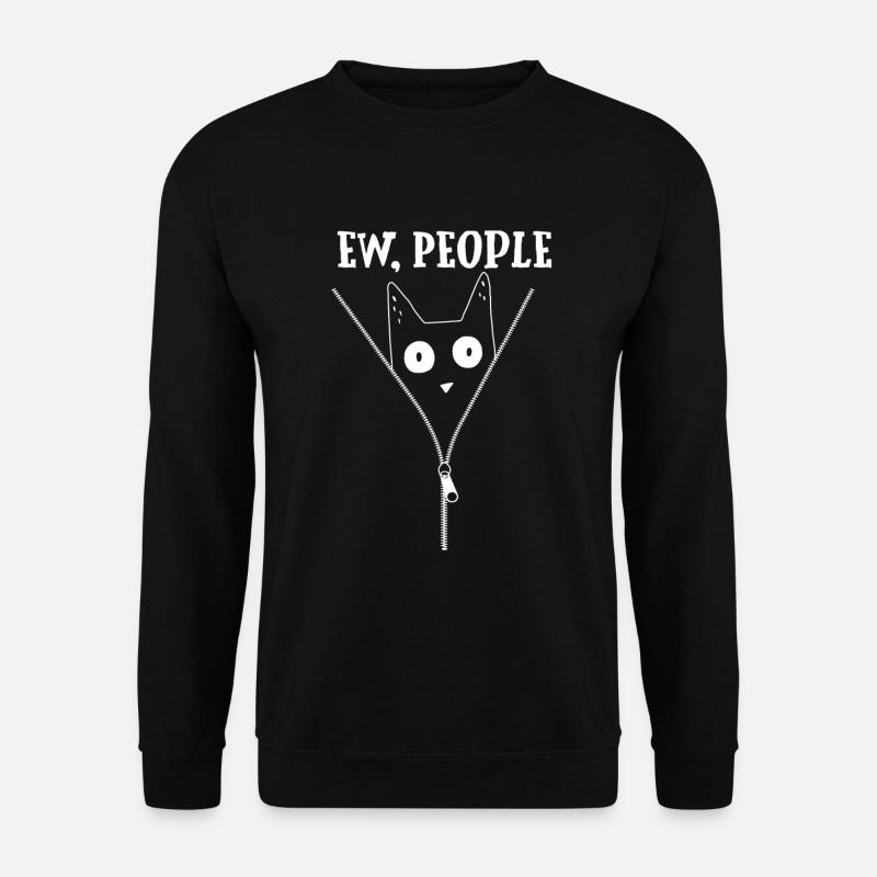 Introverted Cat Ew People - Unisex Sweatshirt - black