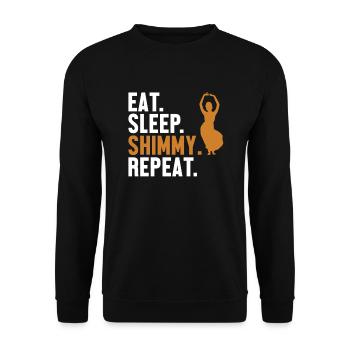 Eat Sleep Shimmy Repeat Belly Dancer Belly Dancer - Sweat-shirt Unisexe - noir - Devant - Alina (178cm) & Michal (187cm)