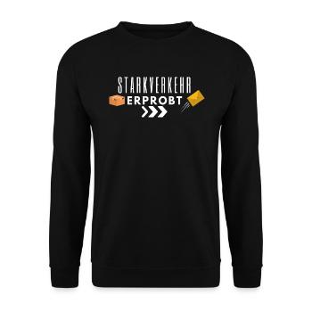Zusteller Starkverkehr Erprobt - Unisex Pullover - Schwarz - Vorne - Alina (178cm) & Michal (187cm)
