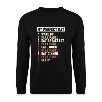 Padel Perfect Day Paddle Tennis Paddleball Padel - Unisex Pullover - Schwarz - Vorne - Alina (178cm) & Michal (187cm)