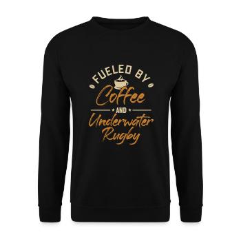 Alimenté Par Le Café Et Le Rugby Sous-Marin Uwr - Sweat-shirt Unisexe - noir - Devant - Alina (178cm) & Michal (187cm)