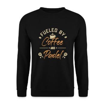 Alimenté Par Le Café Et La Padel Padel Tennis - Sweat-shirt Unisexe - noir - Devant - Alina (178cm) & Michal (187cm)