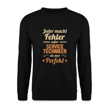 Servicetechniker sind Perfekt Techniker - Unisex Pullover - Schwarz - Vorne - Alina (178cm) & Michal (187cm)
