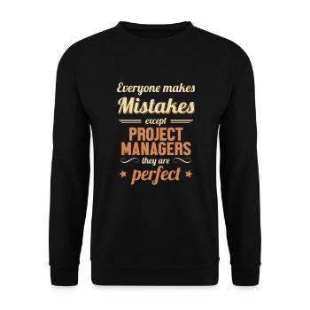 Les Chefs De Projet Sont De Parfaits Ingénieurs - Sweat-shirt Unisexe - noir - Devant - Alina (178cm) & Michal (187cm)