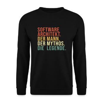 Software Architekt Mann Mythos Legende Software - Unisex Pullover - Schwarz - Vorne - Alina (178cm) & Michal (187cm)