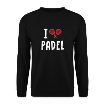 I love Padel Paddleball Padel Tennis Platform - Unisex Sweatshirt - black - Front - Alina (178cm) & Michal (187cm)