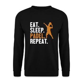 Eat Sleep Padel Repeat Platform Tennis Paddleball - Unisex Sweatshirt - black - Front - Alina (178cm) & Michal (187cm)