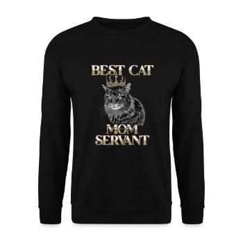 Best Cat Mom Servant Kätzchen Hauskatze - Unisex Pullover - Schwarz - Vorne - Alina (178cm) & Michal (187cm)