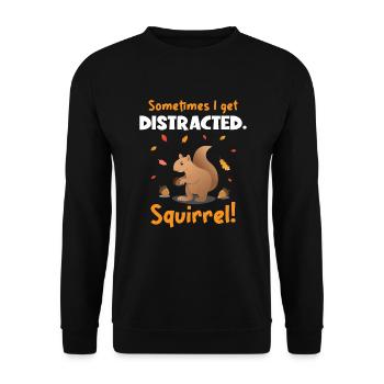 Sometimes I Get Distracted Squirrel Japanese Fox - Unisex Sweatshirt - black - Front - Alina (178cm) & Michal (187cm)