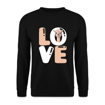 Love Pako alpaca lama éleveur d'alpagas - Sweat-shirt Unisexe - noir - Devant - Alina (178cm) & Michal (187cm)