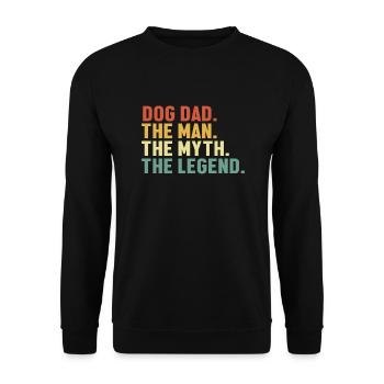Dog Dad Man Myth Legend Wauwau Mâle Quadrupède - Sweat-shirt Unisexe - noir - Devant - Alina (178cm) & Michal (187cm)