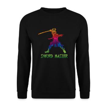Sword Master Kenjusu Kata Katana Samurai Kendo - Unisex Sweatshirt - black - Front - Alina (178cm) & Michal (187cm)