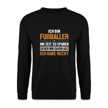 Fußballer hat immer Recht Fußballgott - Unisex Pullover - Schwarz - Vorne - Alina (178cm) & Michal (187cm)