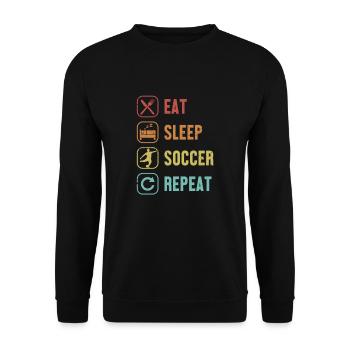 Eat Sleep Soccer Repeat Football professionnel - Sweat-shirt Unisexe - noir - Devant - Alina (178cm) & Michal (187cm)