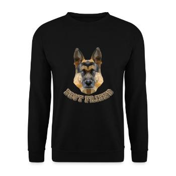Best Friend Quadrupède Wauwau Chien Berger - Sweat-shirt Unisexe - noir - Devant - Alina (178cm) & Michal (187cm)