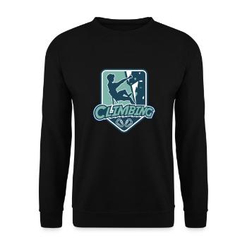Climbing Logo Speedklettern Alpinklettern Kraxler - Unisex Pullover - Schwarz - Vorne - Alina (178cm) & Michal (187cm)