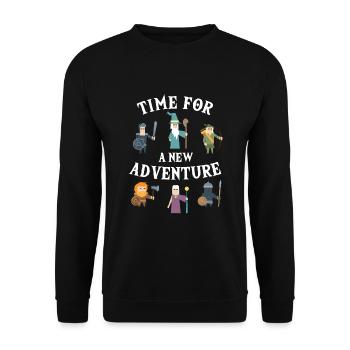Time For New Adventure PnP RPG Rollenspiel Pen - Unisex Pullover - Schwarz - Vorne - Alina (178cm) & Michal (187cm)