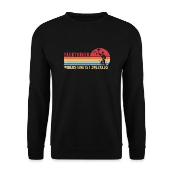 Widerstand ist Zwecklos Elektroniker Elektriker - Unisex Pullover - Schwarz - Vorne - Alina (178cm) & Michal (187cm)