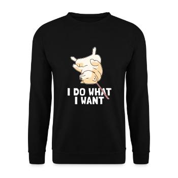 I Do What I Want Chien Quadrupède Wauwau Shiba Inu - Sweat-shirt Unisexe - noir - Devant - Alina (178cm) & Michal (187cm)