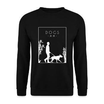 Dogs Chinese Hanzi Mâle Quadrupède Wauwau - Sweat-shirt Unisexe - noir - Devant - Alina (178cm) & Michal (187cm)