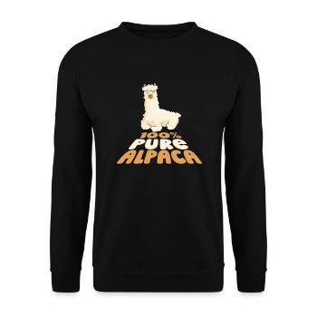 100% Pure Alpaca Llama Vicuna Guanaco Breeder - Unisex Sweatshirt - black - Front - Alina (178cm) & Michal (187cm)