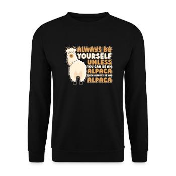Always Be Yourself Unless You Can Be An Alpaca - Sweat-shirt Unisexe - noir - Devant - Alina (178cm) & Michal (187cm)